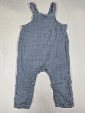 Angel Dear Organic Cotton Muslin Ocean Blue Romper 18-24M